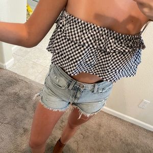 Gingham Navy Tube Top